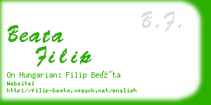 beata filip business card